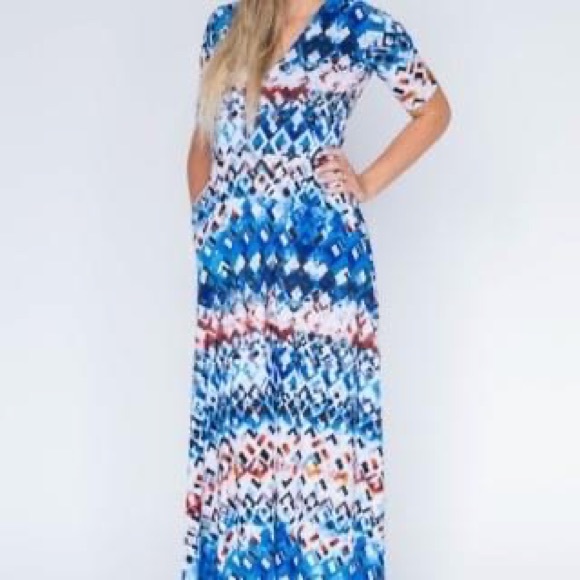 WOMENS LONG MAXI DRESS XS POCKETS AGNES & DORA AUSTEN - Picture 2 of 6